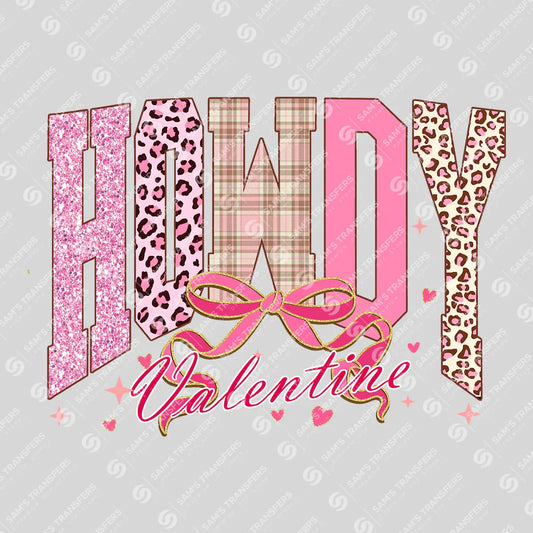 Apparel featuring a Howdy Valentine-themed DTF transfer.