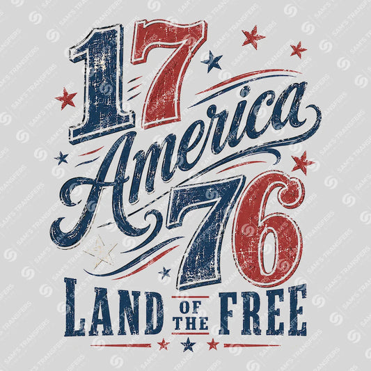 Apparel featuring a America Land Of The Free-themed DTF transfer.