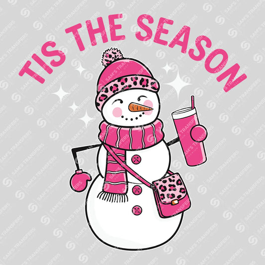Tis the Season – Pink Snowman DTF Transfer
