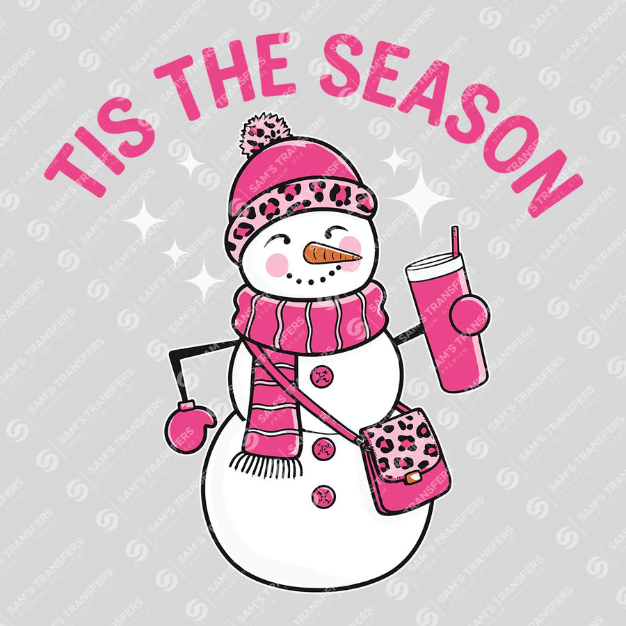 Tis the Season – Pink Snowman DTF Transfer