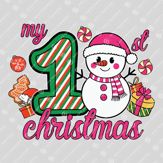 My 1st Christmas – Cute Snowman DTF Transfer