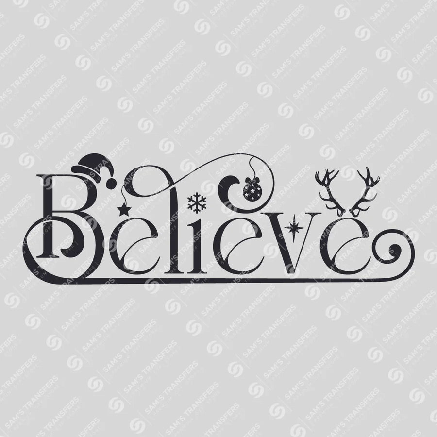 Believe – Elegant Minimal Christmas Script DTF Transfer