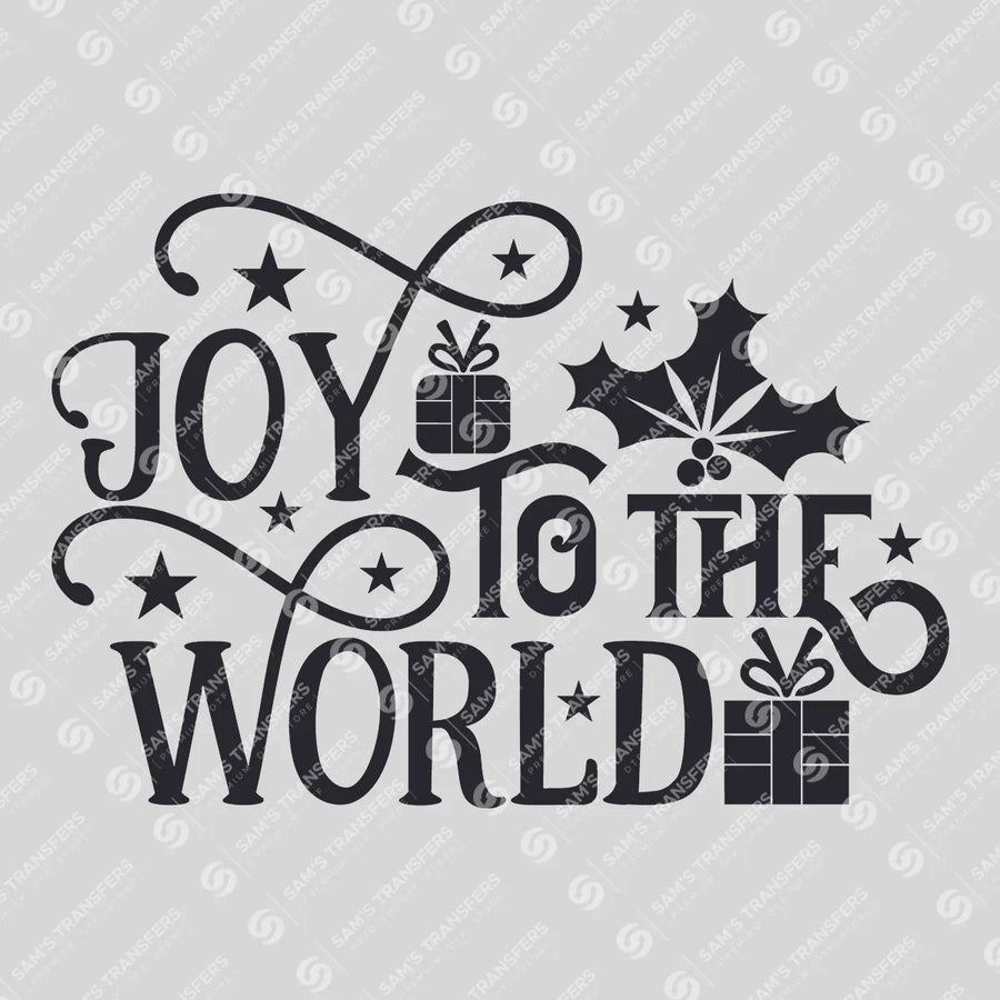 Joy to the World DTF Transfer – Festive Holiday Design