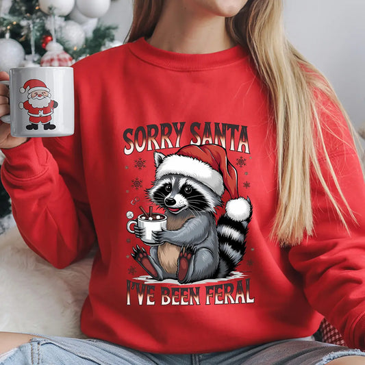 Sweatshirt featuring a Christmas-themed DTF transfer.