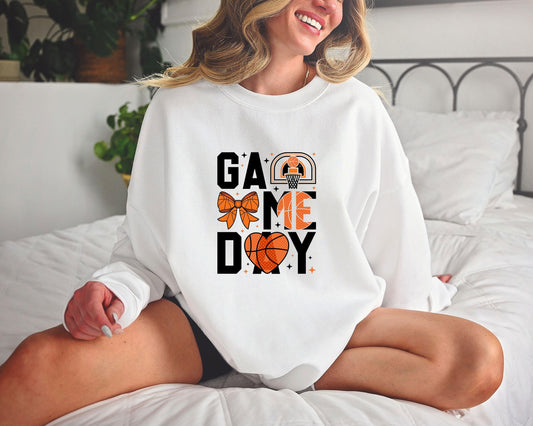 Game Day Basketball Bow Ready-to-Press DTF Transfer - Sam's DTF Transfers