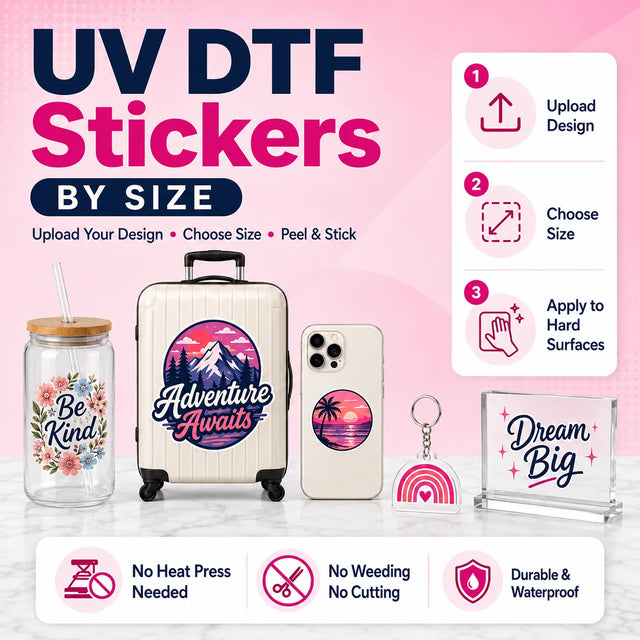 UV DTF Stickers By Size