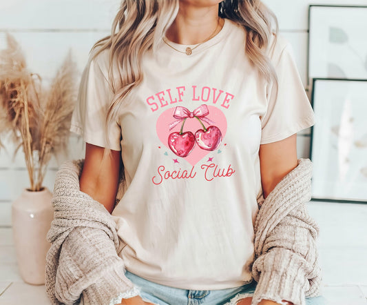 Self Love Social Club - Cherry DTF Transfer - Sam's DTF Transfers