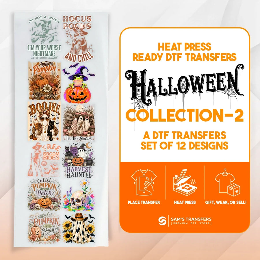 Halloween DTF Transfer Bundle – Witchy & Pumpkin Patch Designs