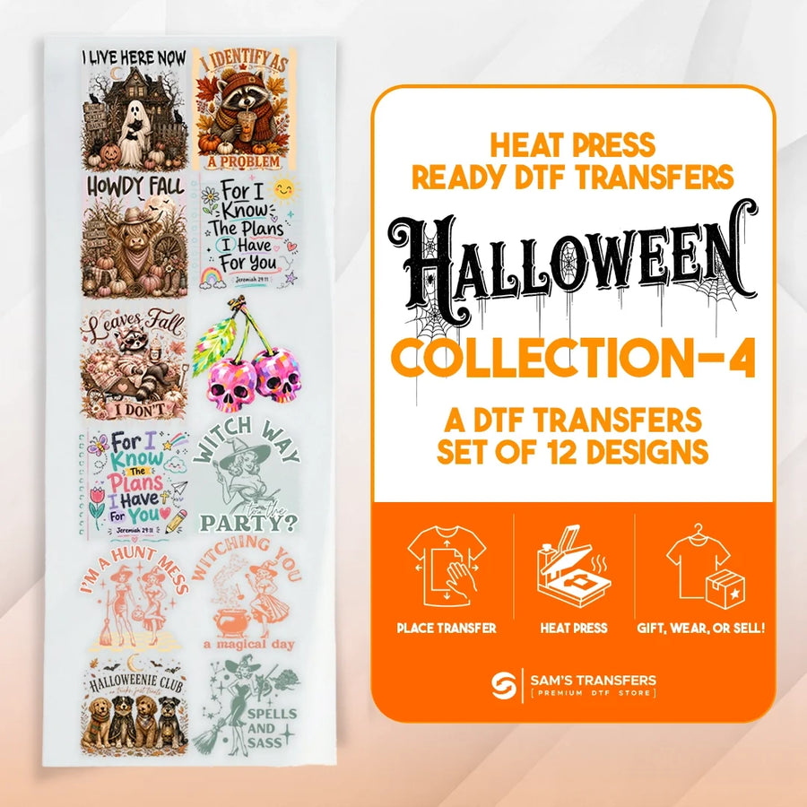Halloween DTF Transfer Bundle – Spooky Fall Witch & Faith Designs