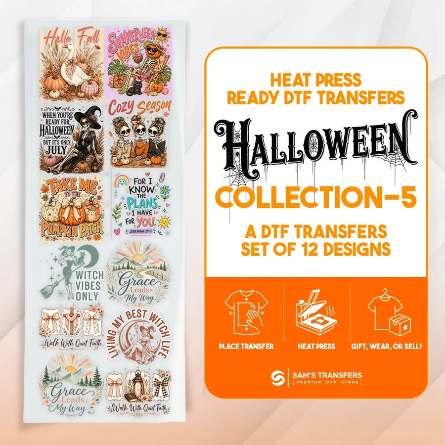 Halloween DTF Transfer Bundle – Cozy Witch & Faith Fall Designs