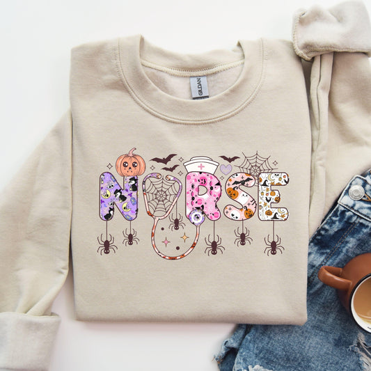 Spooky Nurse-Themed Ready-to-Press DTF Transfer - Sam's DTF Transfers