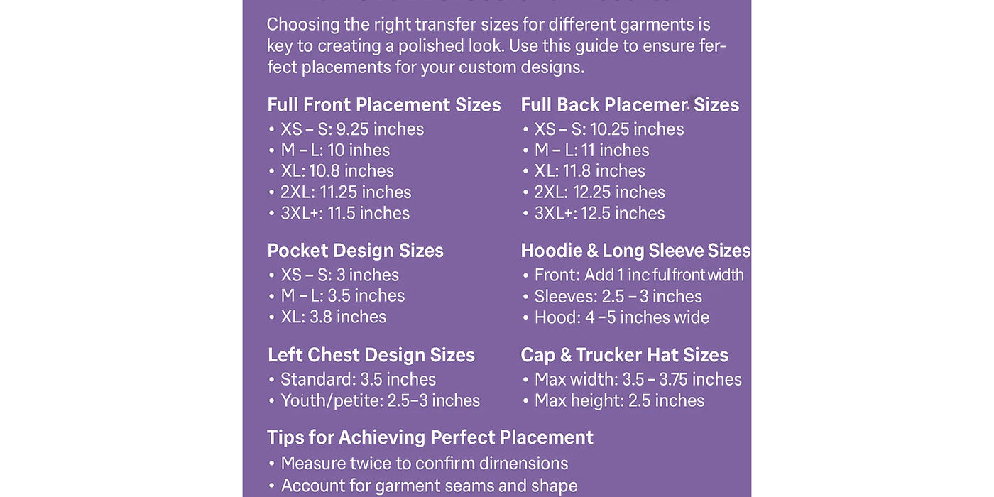 Complete DTF Transfer Size & Placement Guide: Achieve Professional Results