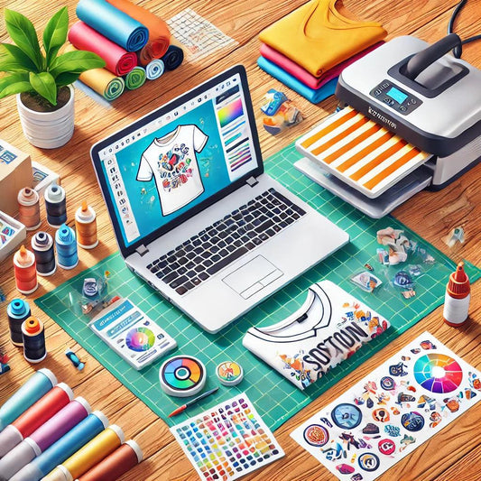 A visually appealing featured image that represents the process of ordering and creating custom iron-on transfers for shirts. 