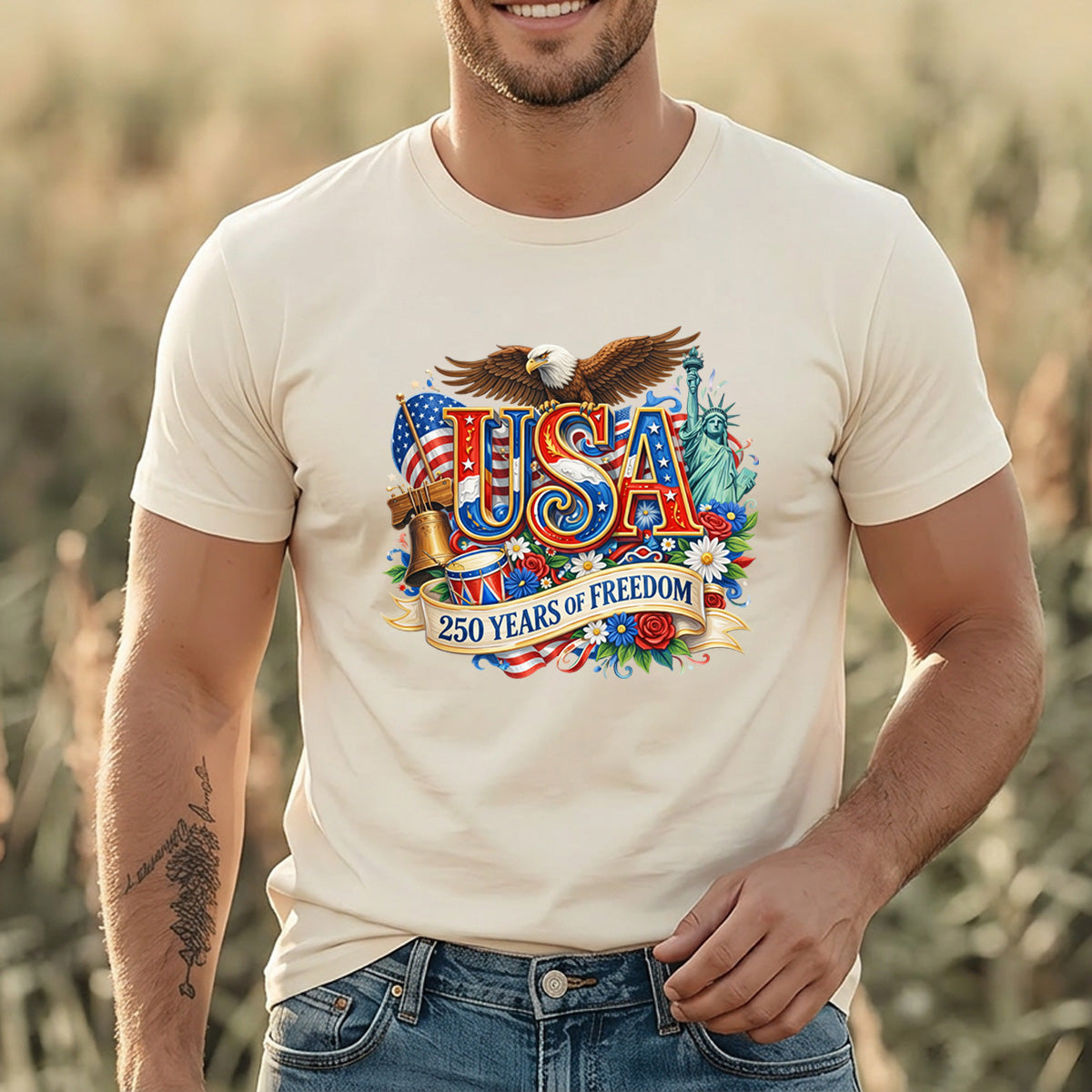 USA 250 Years Anniversary DTF Transfer | 4th of July Design | FR2158