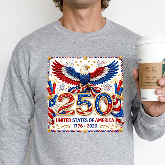 USA 250 Years Anniversary DTF Transfer | 4th of July Design | FR2161