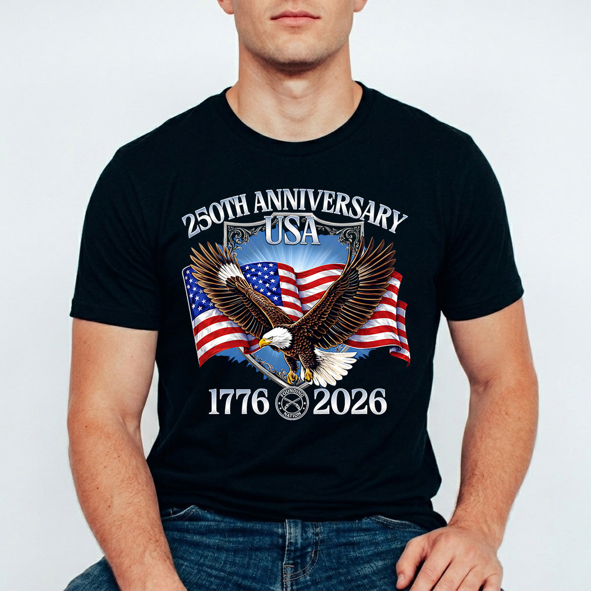 USA 250 Years Anniversary DTF Transfer | 4th of July Design | FR2166