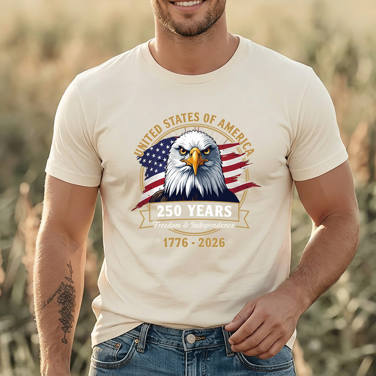 USA 250 Years Anniversary DTF Transfer | 4th of July Design | FR2178