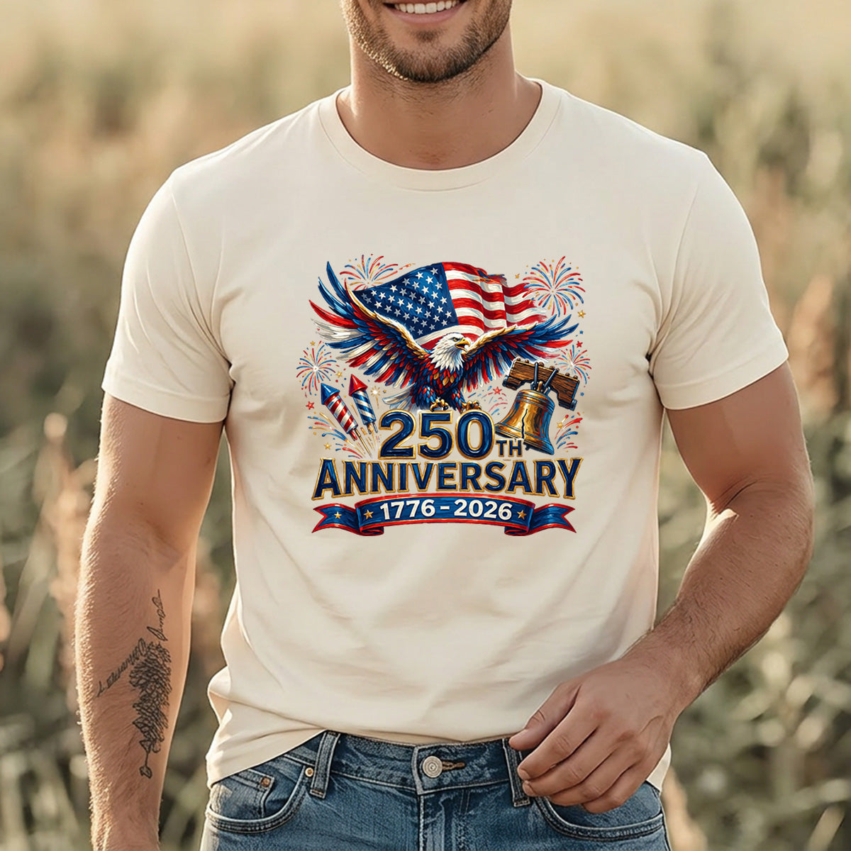 USA 250 Years Anniversary DTF Transfer | 4th of July Design | FR2189