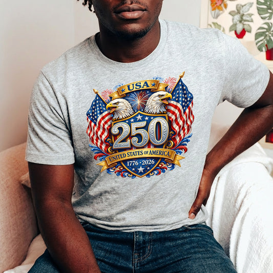 USA 250 Years Anniversary DTF Transfer | 4th of July Design | FR2198
