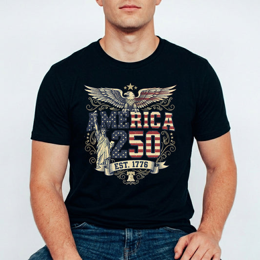 USA 250 Years Anniversary DTF Transfer | 4th of July Design | FR2206