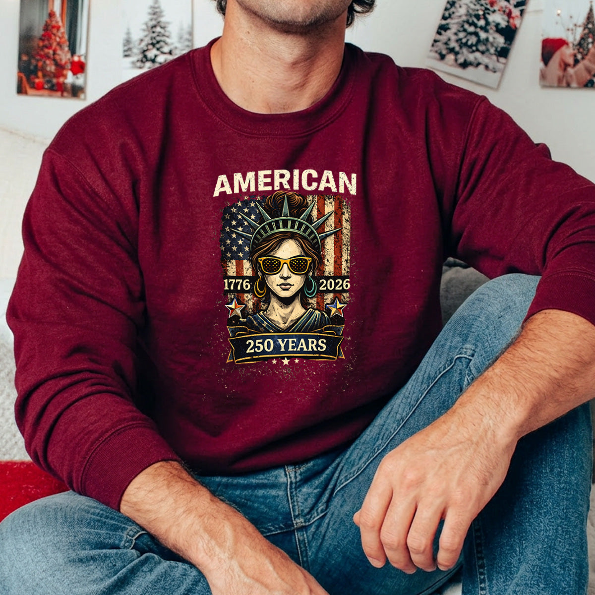 USA 250th Anniversary 1776-2026 DTF transfer ready-to-press for custom apparel and uv dtf stickers for tumblr and bottles.