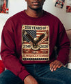 USA 250th Anniversary 1776-2026 DTF transfer ready-to-press for custom apparel and uv dtf stickers for tumblr and bottles. American eagle with semiquicentennial text.
