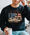 USA 250th Anniversary 1776-2026 DTF transfer ready-to-press for custom apparel and uv dtf stickers for tumblr and bottles.  Bold USA text design witj American flag.