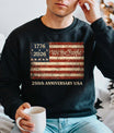 USA 250th Anniversary 1776-2026 DTF transfer ready-to-press for custom apparel and uv dtf stickers for tumblr and bottles. American flag with We The People and 1776 & 2026 250th Anniversary USA text design. 