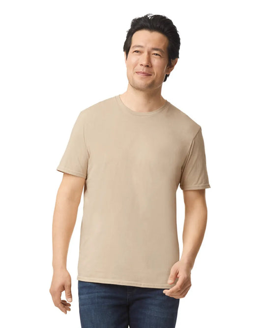 Order Blank Tees 64000 Gildan Sand color Softstyle Adult T-Shirt at Sam's DTF Transfers in Texas