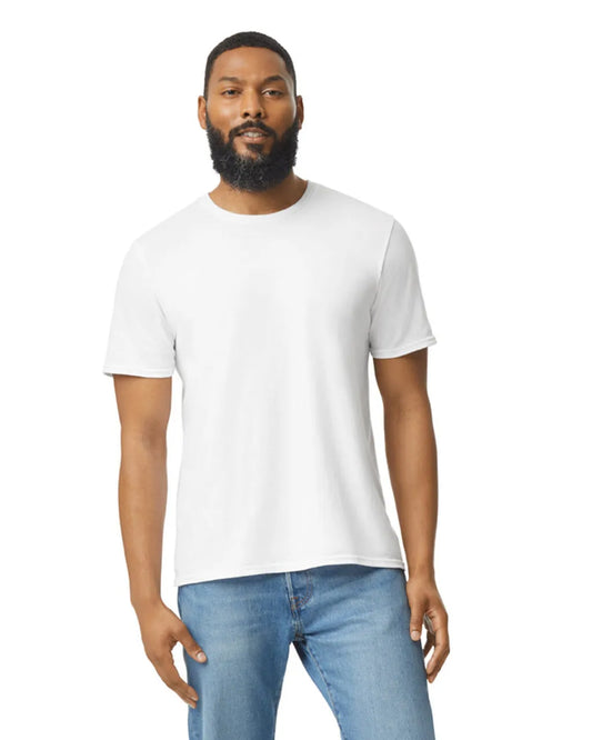 Order Blank Tees 64000 Gildan White Softstyle Adult T-Shirt at Sam's DTF Transfers in Texas