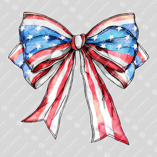 "Patriotic Bow" 4th of July Ready-to-Press DTF Transfer
