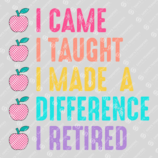 "I Came, I Taught, I Retired"