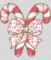 Candy Cane Bow Christmas DTF Transfer