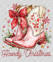 Howdy Christmas Cowboy Boots Sweatshirt Design