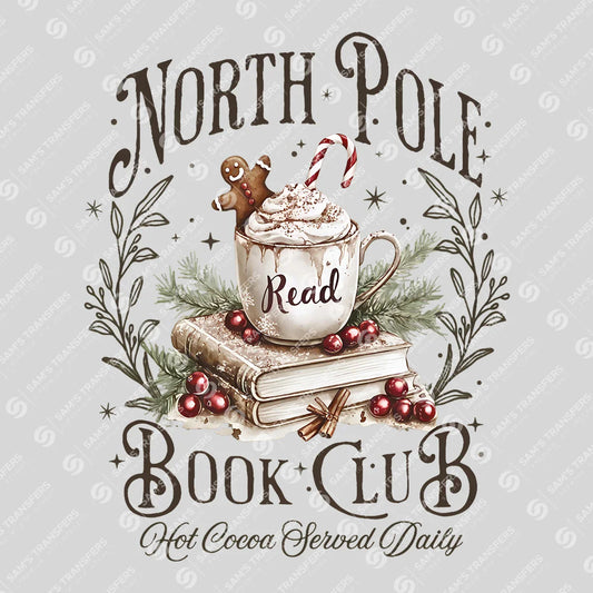 North Pole Read Book Club DTF Transfer