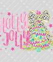 Holly Jolly Christmas Tree DTF Transfer