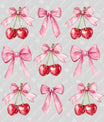 Cherry Bow Valentine's Day Ready-to-Press DTF Transfer