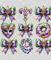 Mardi Gras Bow & Mask Ready-to-Press DTF Transfer