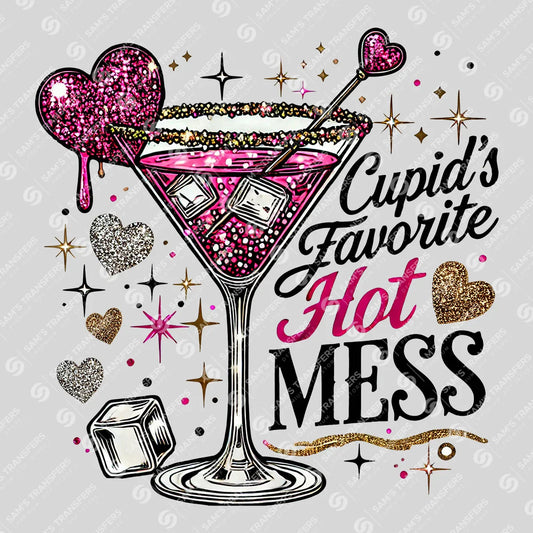 Cupid's Favorite Hot Mess Valentine's Day DTF Transfer