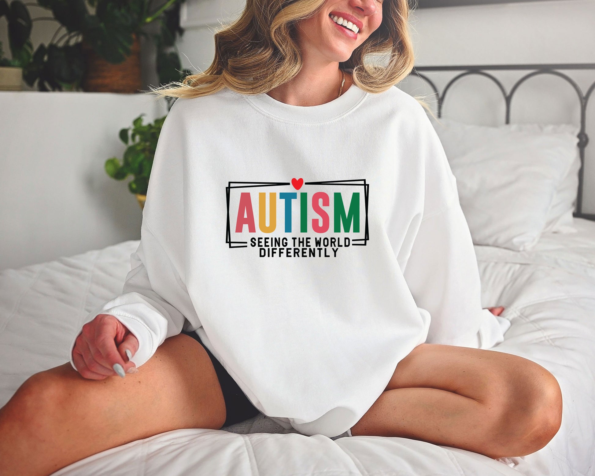 Autism Seeing the World Differently DTF transfer design for custom t-shirts and hoodies.