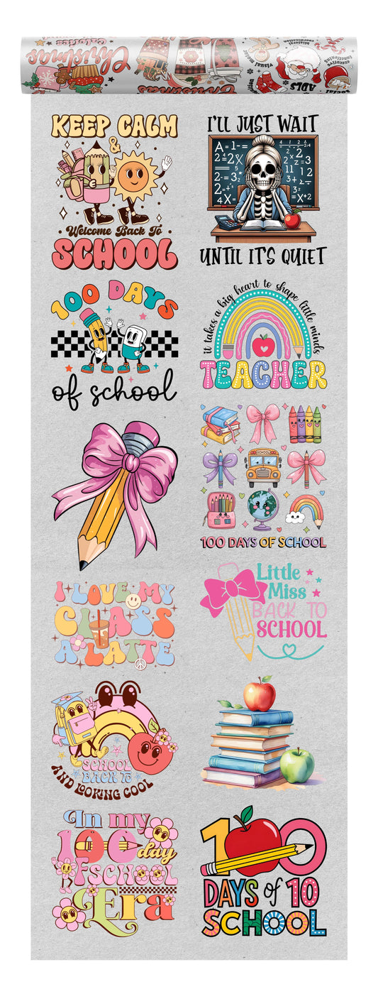 Back-to-School DTF Transfer Bundle - 12 Ready-to-Press T-Shirt Designs - Sam's DTF Transfers