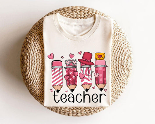 Valentine’s Teacher Pencils Ready-to-Press DTF Transfer - Sam's DTF Transfers