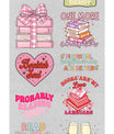 Bookworm DTF heat transfer bundle featuring 12 book-themed ready-to-press designs, including reading quotes, book stacks, bows, and aesthetic book-lover graphics.