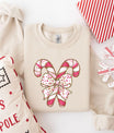 Candy Cane Bow Christmas DTF Transfer - Sam's DTF Transfers
