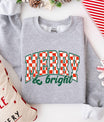 Merry & Bright Christmas DTF Transfer - Sam's DTF Transfers