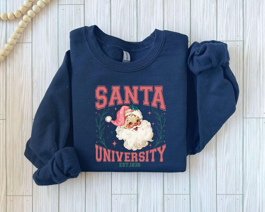 Santa University Christmas DTF Design