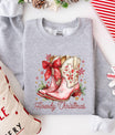 Howdy Christmas Cowboy Boots Sweatshirt Design - Sam's DTF Transfers