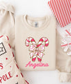 Personalized Candy Cane Bow DTF Transfer - Sam's DTF Transfers