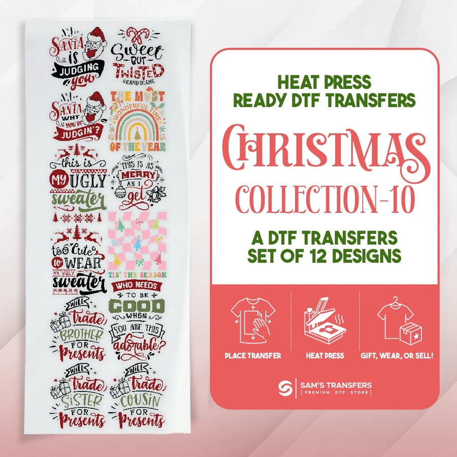 Christmas DTF Transfer Bundle – Ugly Sweater & Naughty Humor Designs