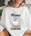 DTF Transfers ready to press – Mama Goose in bonnet surrounded by florals, perfect for cute custom shirts, Mother's Day, or boutique apparel.
